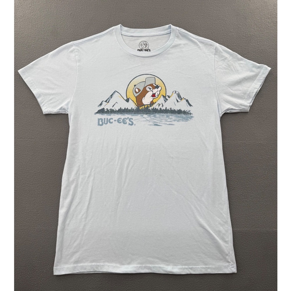 Buc-ee's Graphic T-Shirt Men's M Light Blue On My Mind Mountain Souvenir Retro